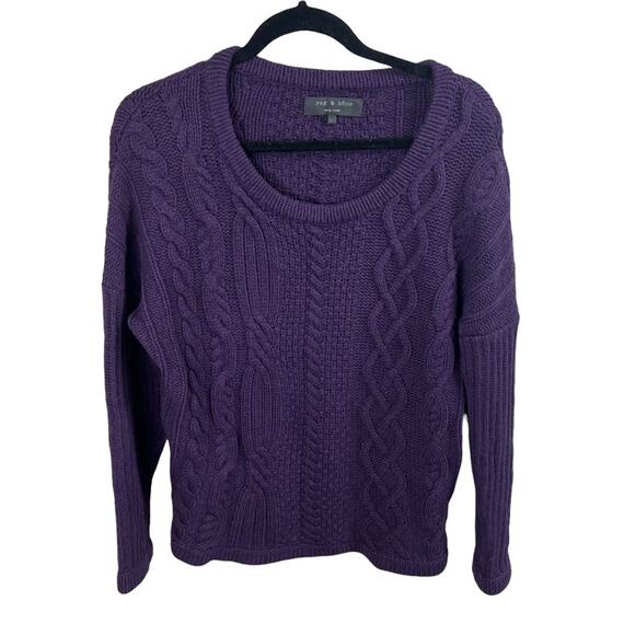 RAG & BONE Cashmere Cable Knit Purple Sweater - Picture 1 of 5